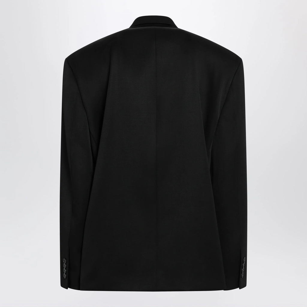 Balenciaga Double-breasted oversized wool blazer in black