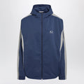 Balenciaga Washed-effect technical satin track jacket in navy