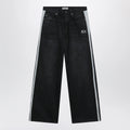 Balenciaga Denim trousers with dark brown and black trims