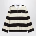 Balenciaga Striped jersey polo shirt in cotton, brown