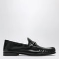 GUCCI Lugano black leather loafer with silver Horsebit