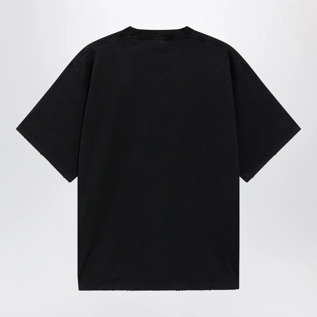 Balenciaga Black faded oversized T-shirt with logo print