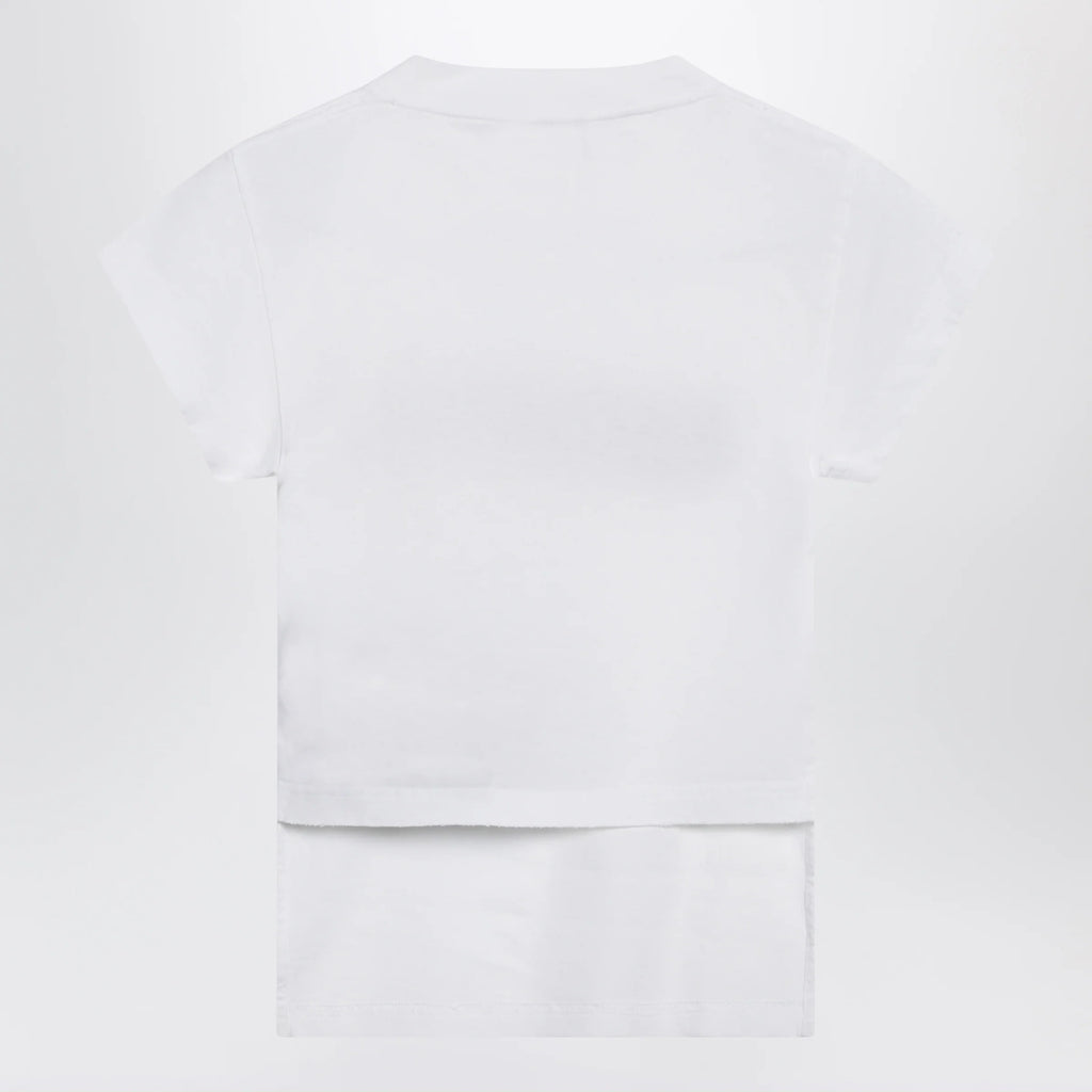Balenciaga Messy Spray T-shirt with cut-out back in white cotton