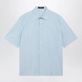 GUCCI GG cotton poplin short-sleeve shirt in light blue