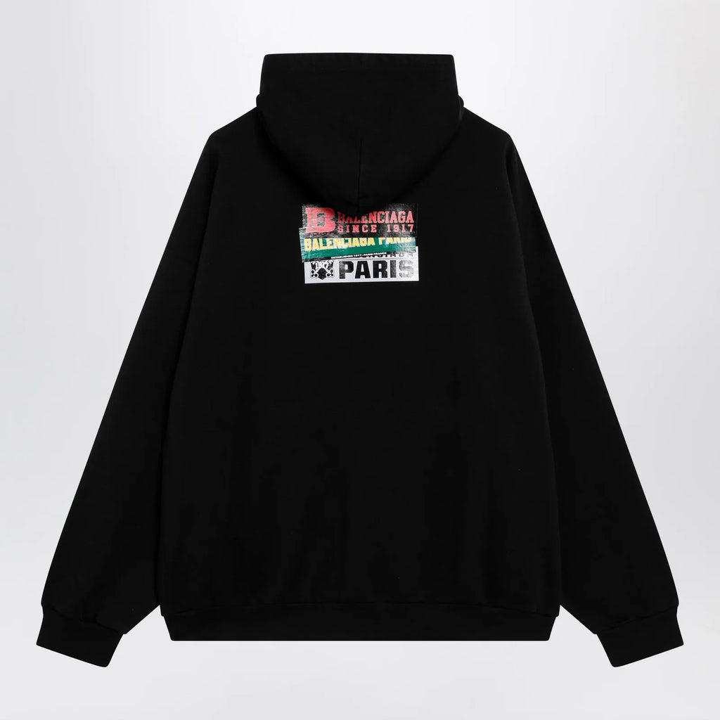 Balenciaga Black hoodie with logo print