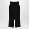 The Row Lilas trousers in black wool and linen