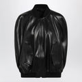 Balenciaga Black leather bomber jacket
