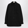 The Row Nesson black linen denim shirt