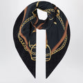 GUCCI Printed silk crêpe carré in black/grey