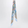 GUCCI Printed silk ribbon with Flora motif in light blue