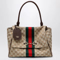 GUCCI Medium Paparazzo top-handle bag in GG canvas, brown