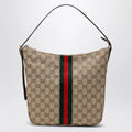 GUCCI Medium Lunetta crossbody bag in beige sand GG fabric