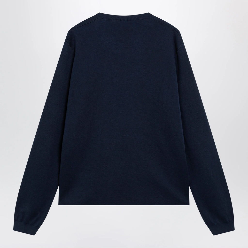 GUCCI Ink blue silk and cotton sweater