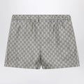 GUCCI Silk twill shorts with GG print in beige