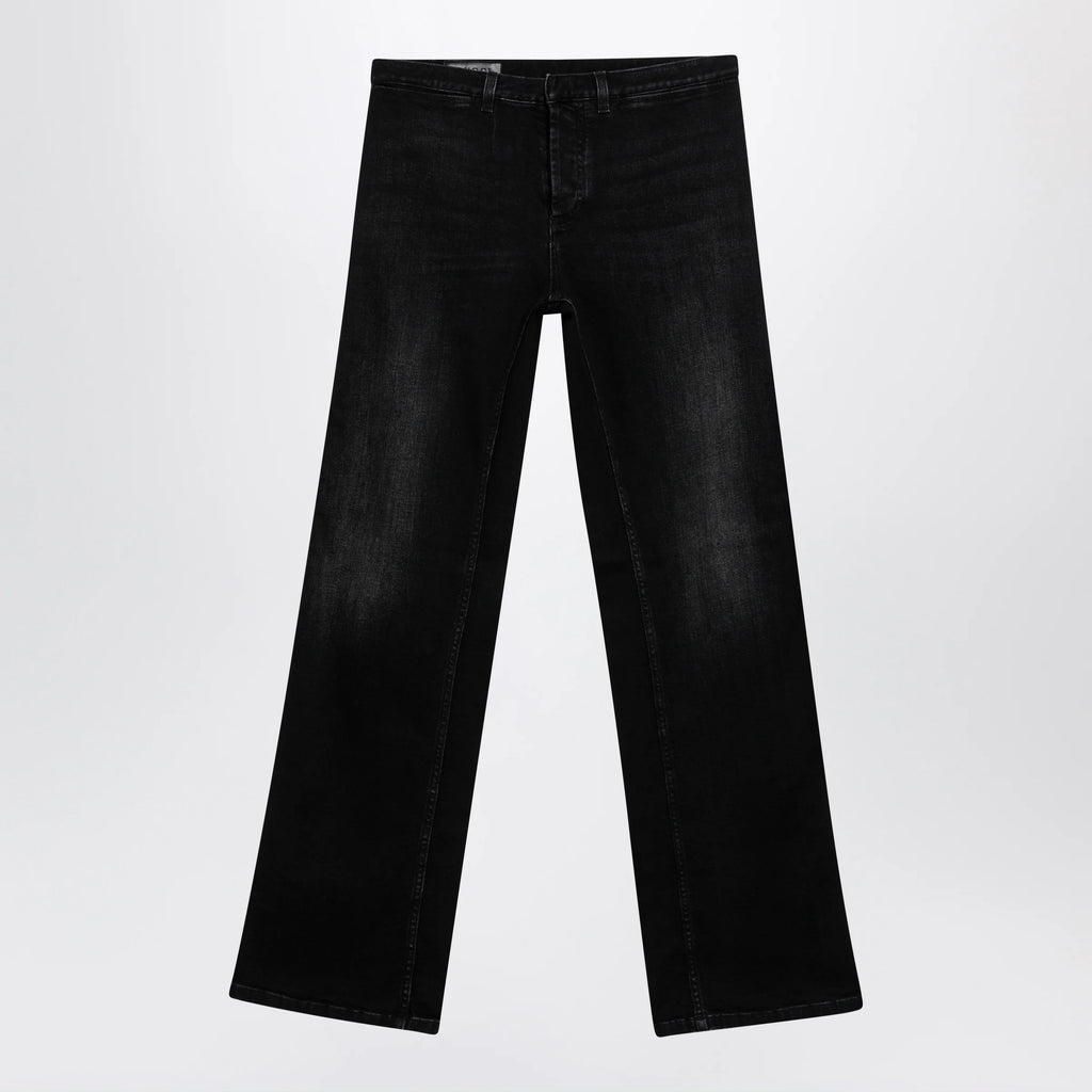 GUCCI Low-rise cotton denim jeans with Web tape in black