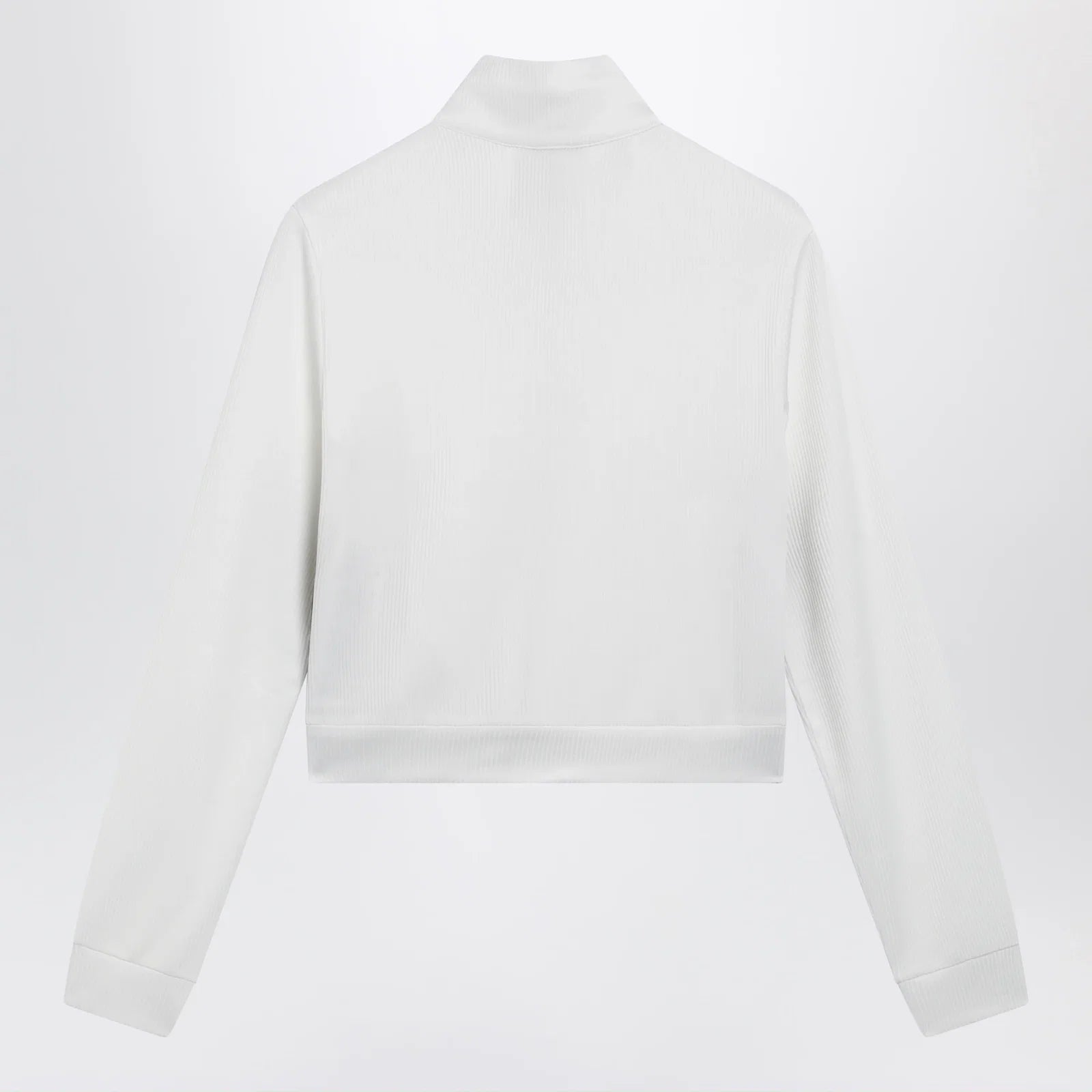 GUCCI Ribbed cotton jersey zip hoodie with Web in white