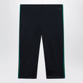 GUCCI Ribbed cotton jersey pants with Web, Blue Japan