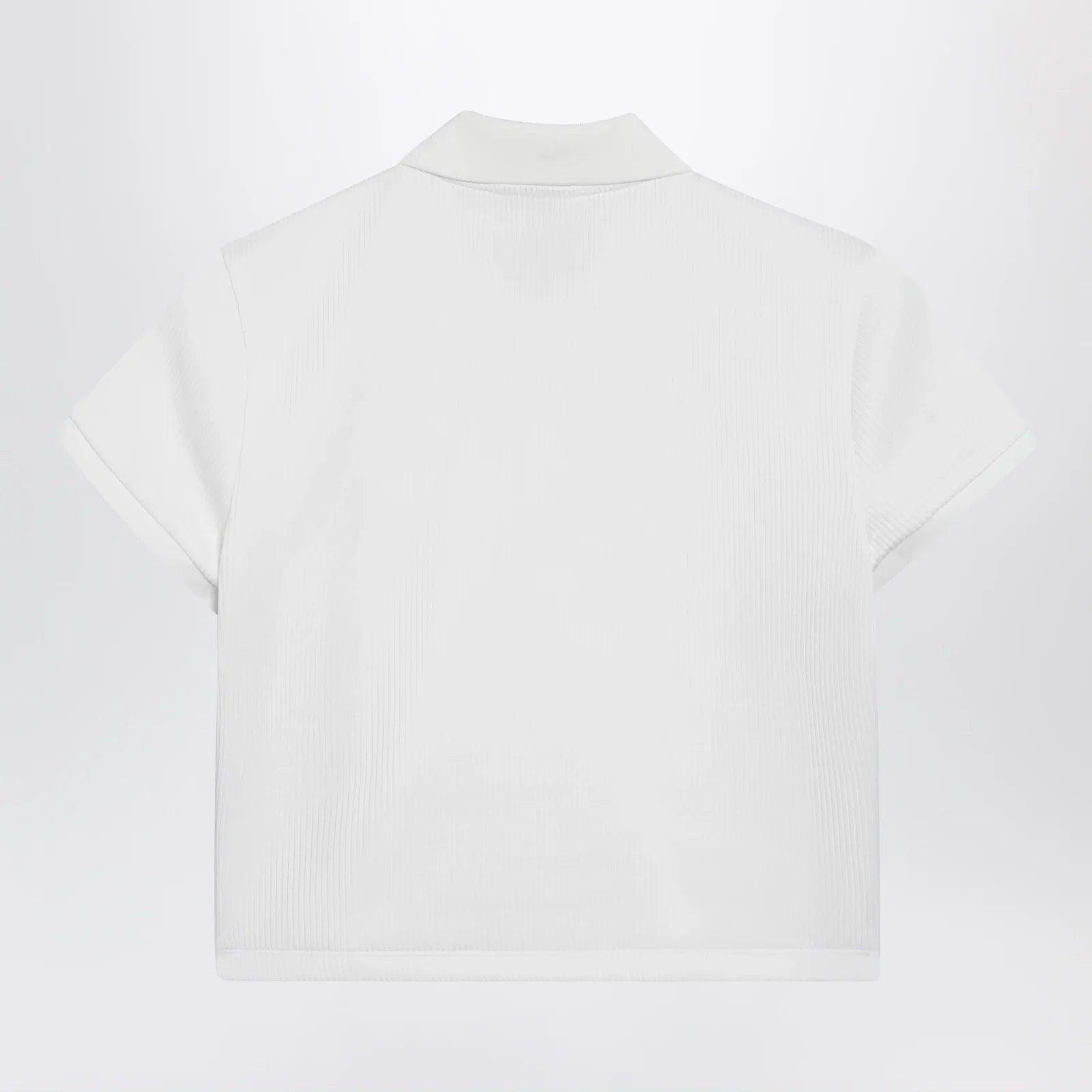 GUCCI Ribbed cotton jersey polo with Web in white