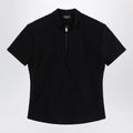 GUCCI Black GG jacquard jersey T-shirt with half zip