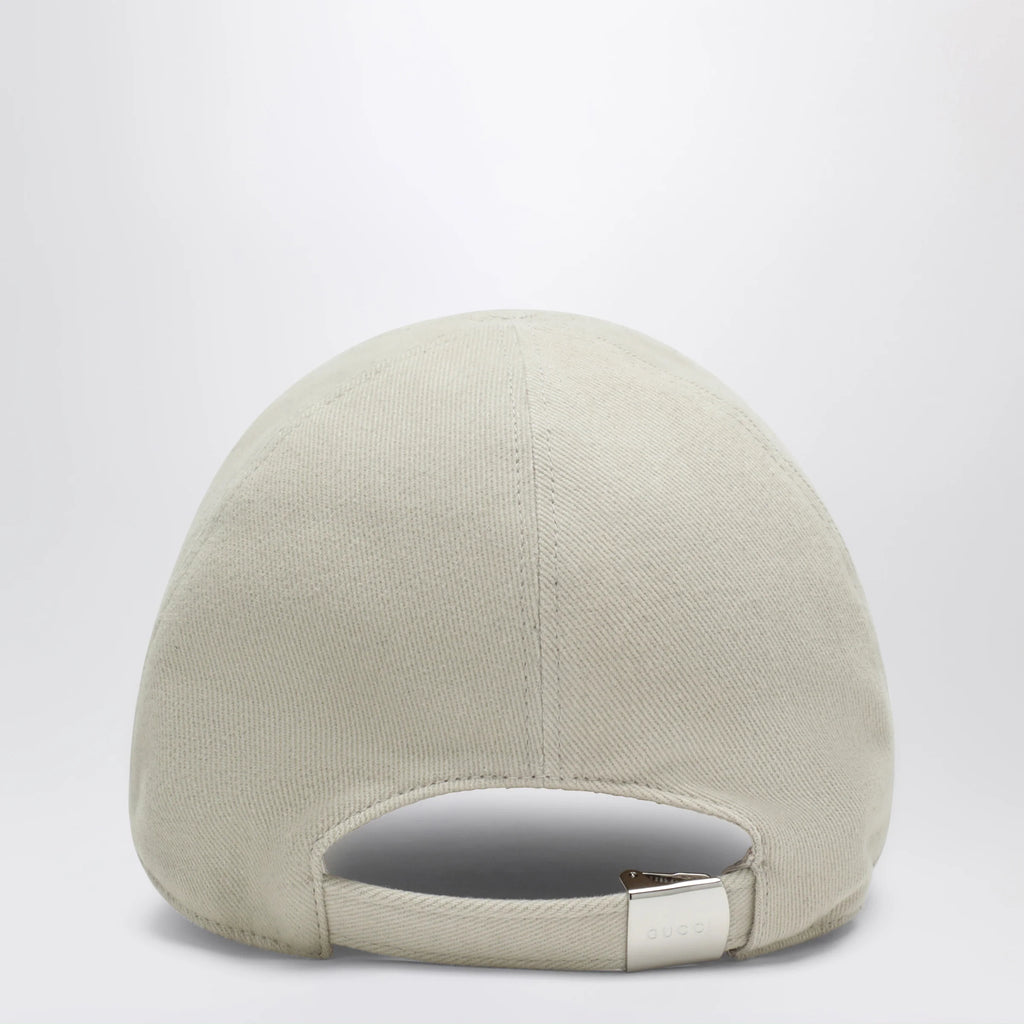 GUCCI Beige cotton baseball cap with embroidered logo