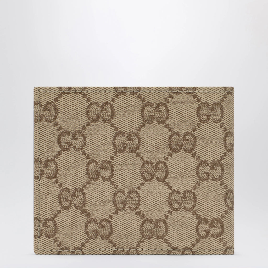 GUCCI Essence Classic bi-fold wallet in sand beige GG canvas