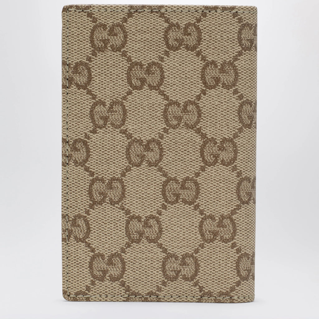 GUCCI Essence Classic card holder in sand beige GG fabric