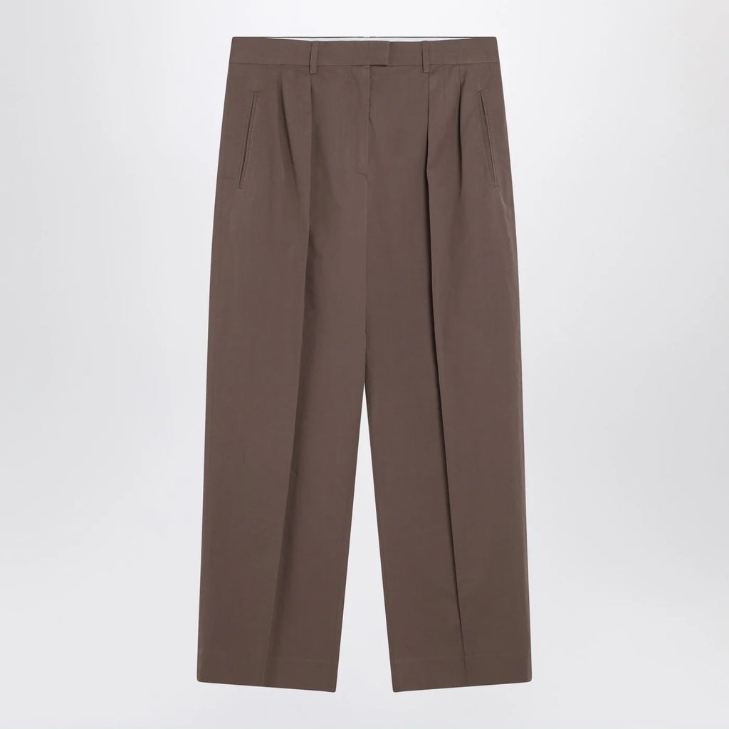 The Row Taupe cotton trousers