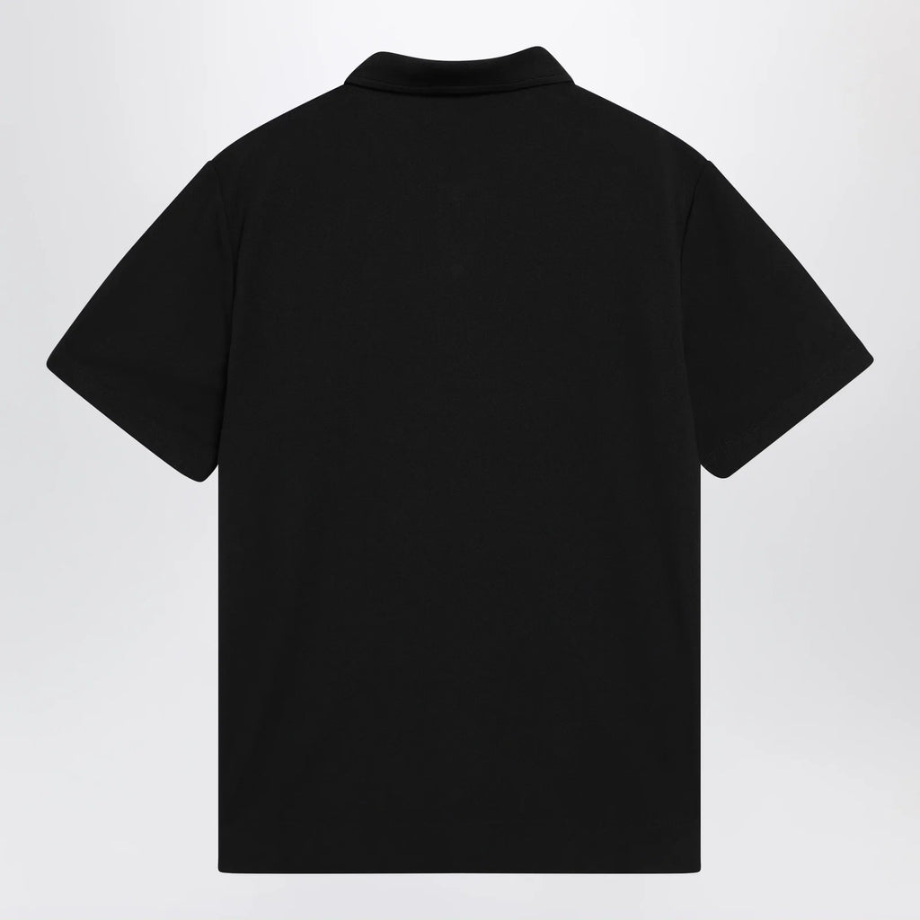 Moncler Grenoble Black polo shirt with logo patch