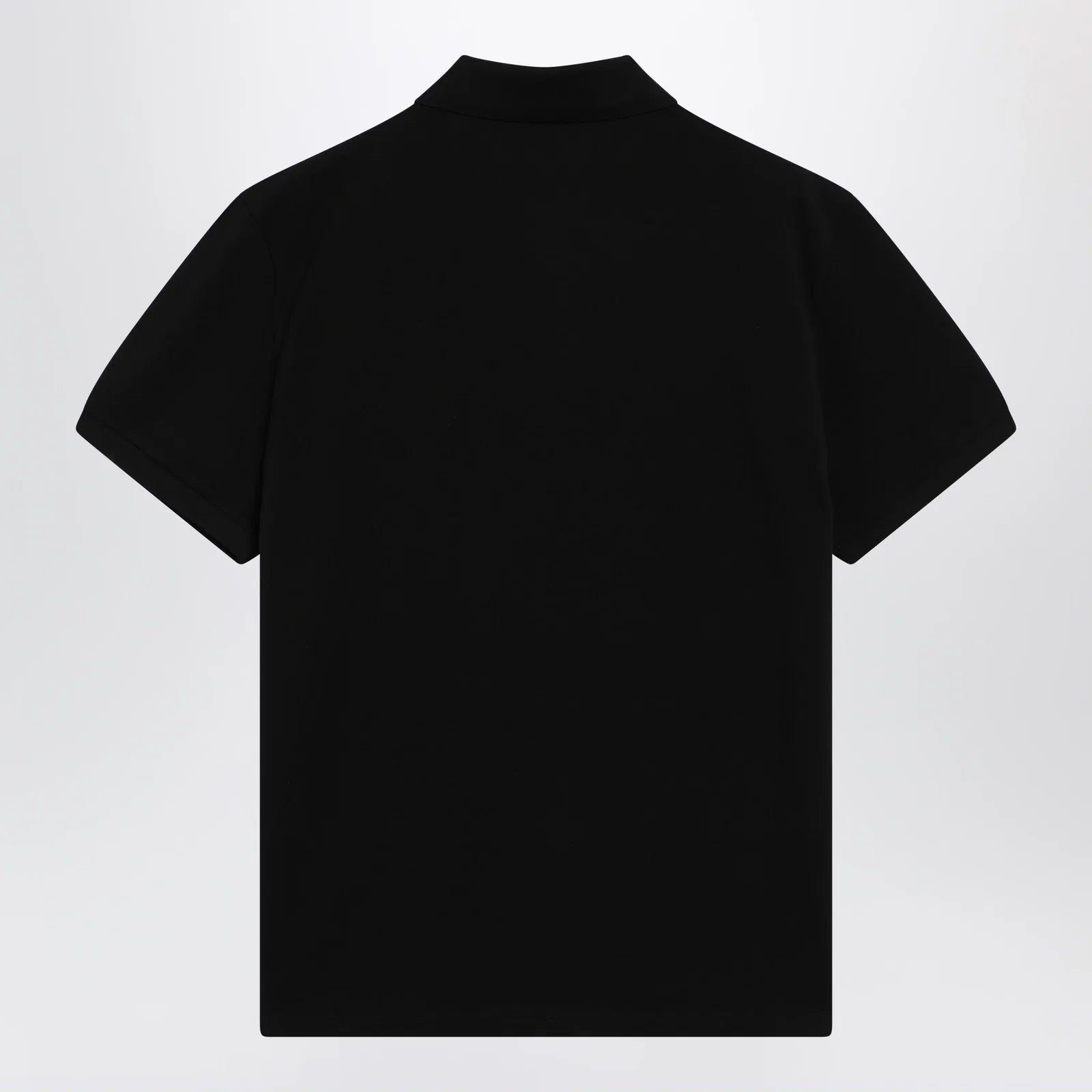 Moncler Black cotton piqué polo shirt with logo