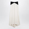 Valentino Long silk skirt in Vanilla/Black