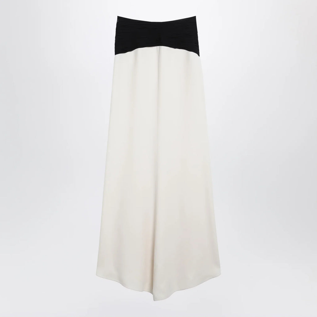 Valentino Long silk skirt in Vanilla/Black