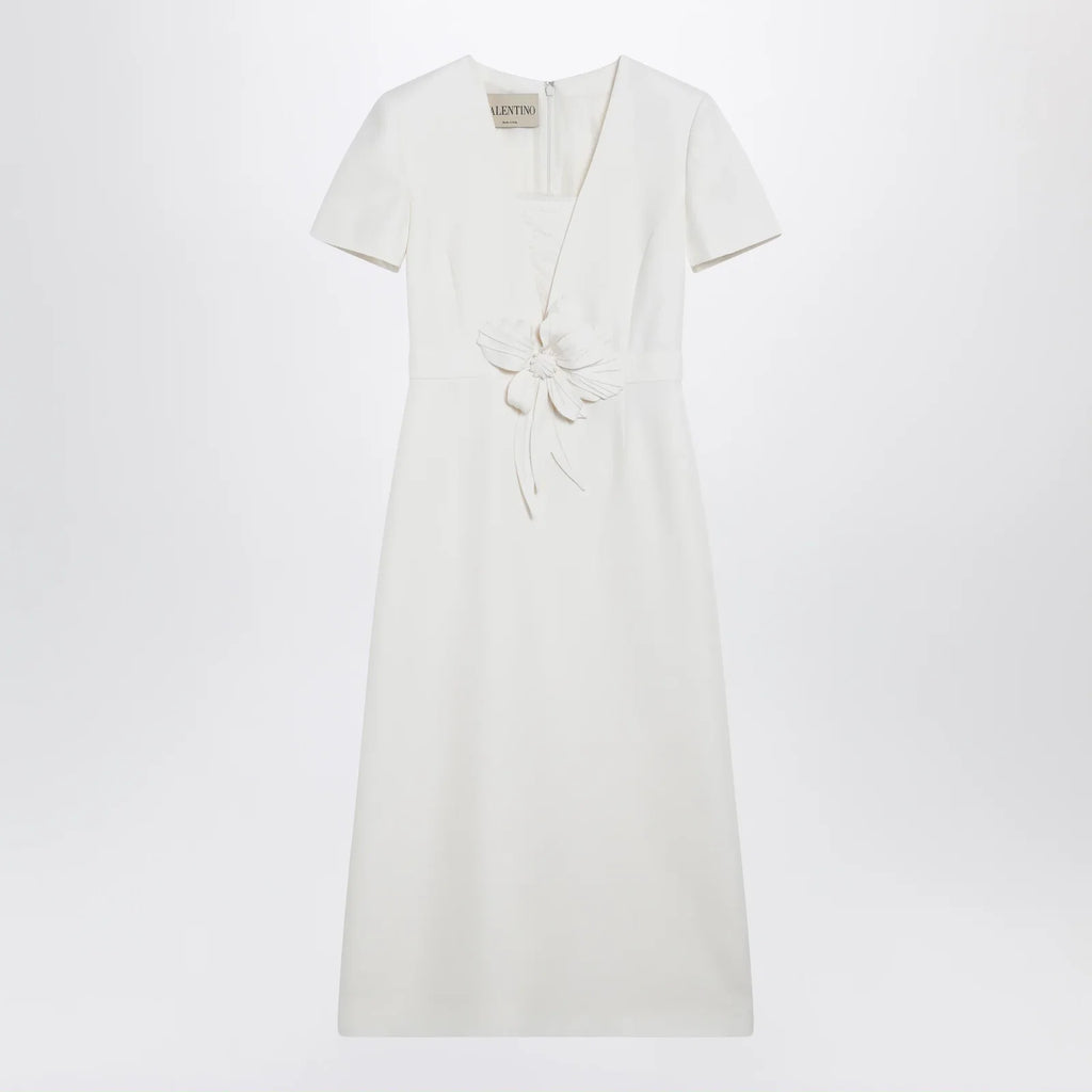 Valentino Embroidered crepe evening dress in ivory