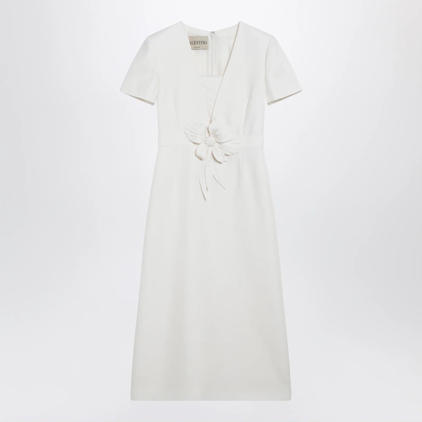 Valentino Embroidered crepe evening dress in ivory