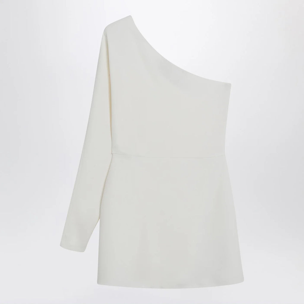 Valentino Ivory one-shoulder top in couture cady