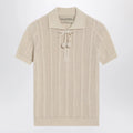 Valentino Ivory cotton knit polo shirt