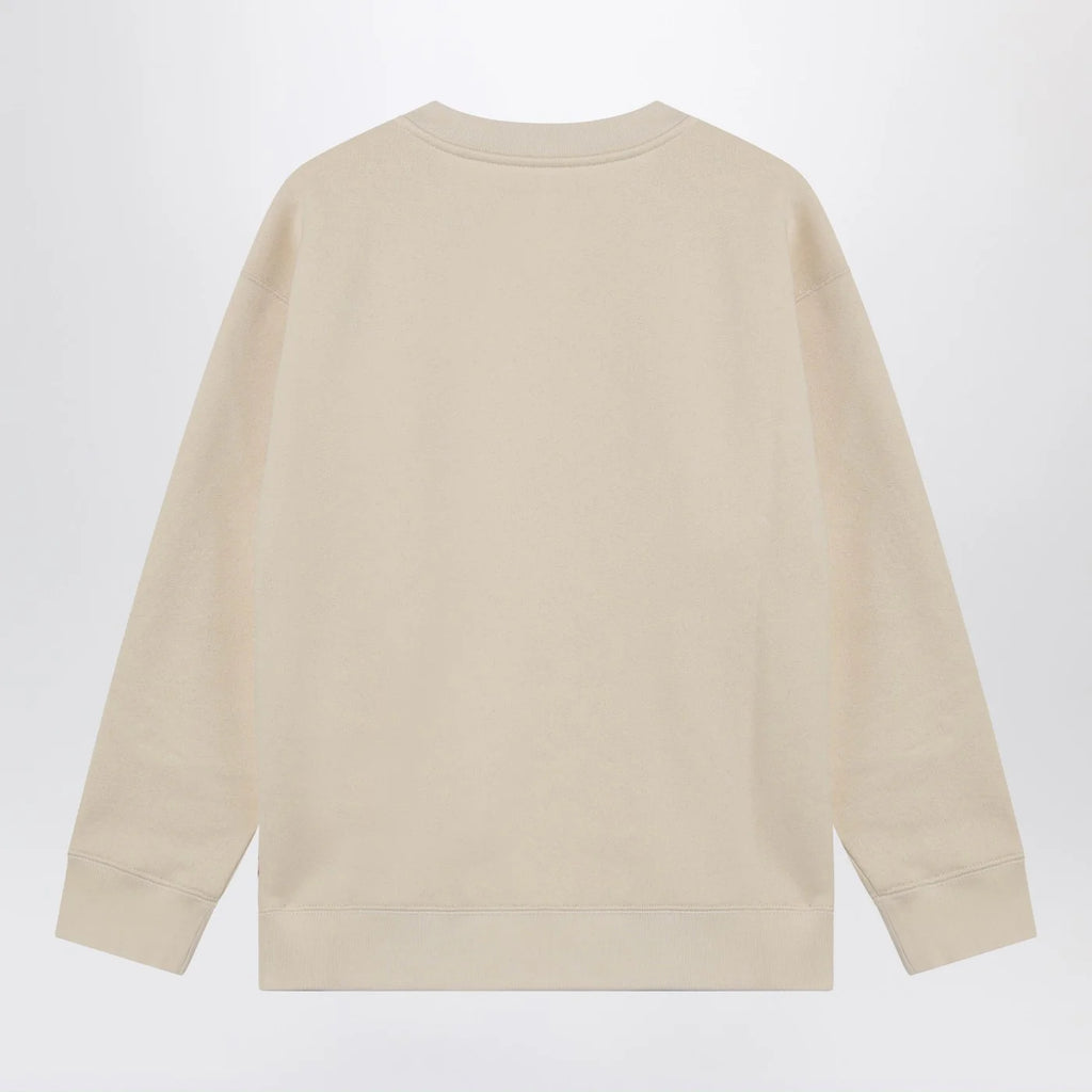 Ivory cotton sweatshirt with Chez Valentino floral motif