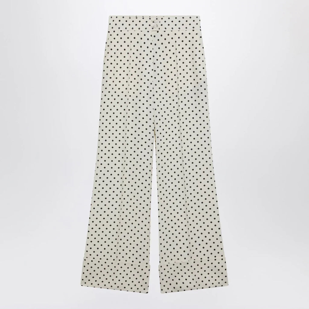 Valentino Ivory supergran trousers with Plusdepois print