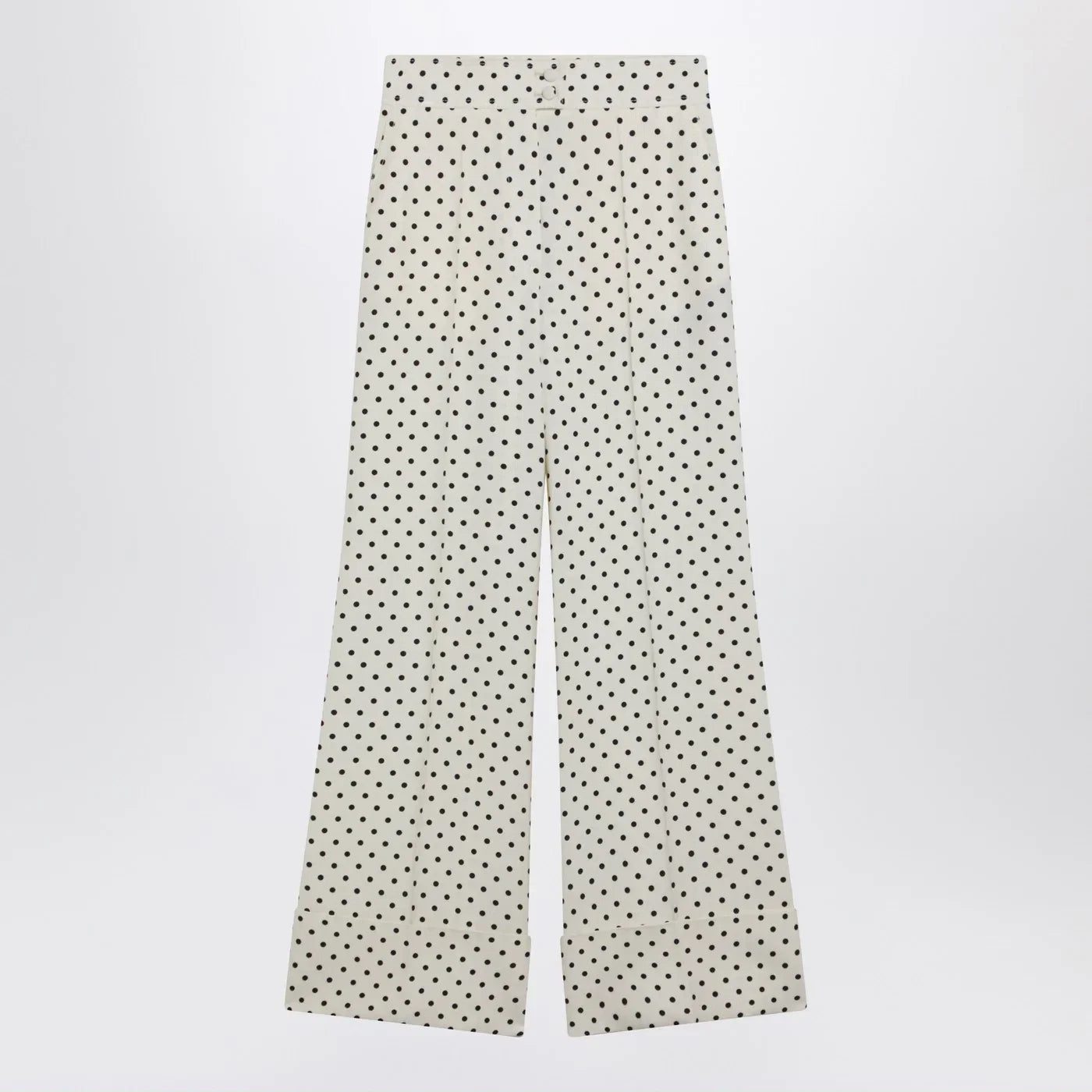 Valentino Ivory supergran trousers with Plusdepois print