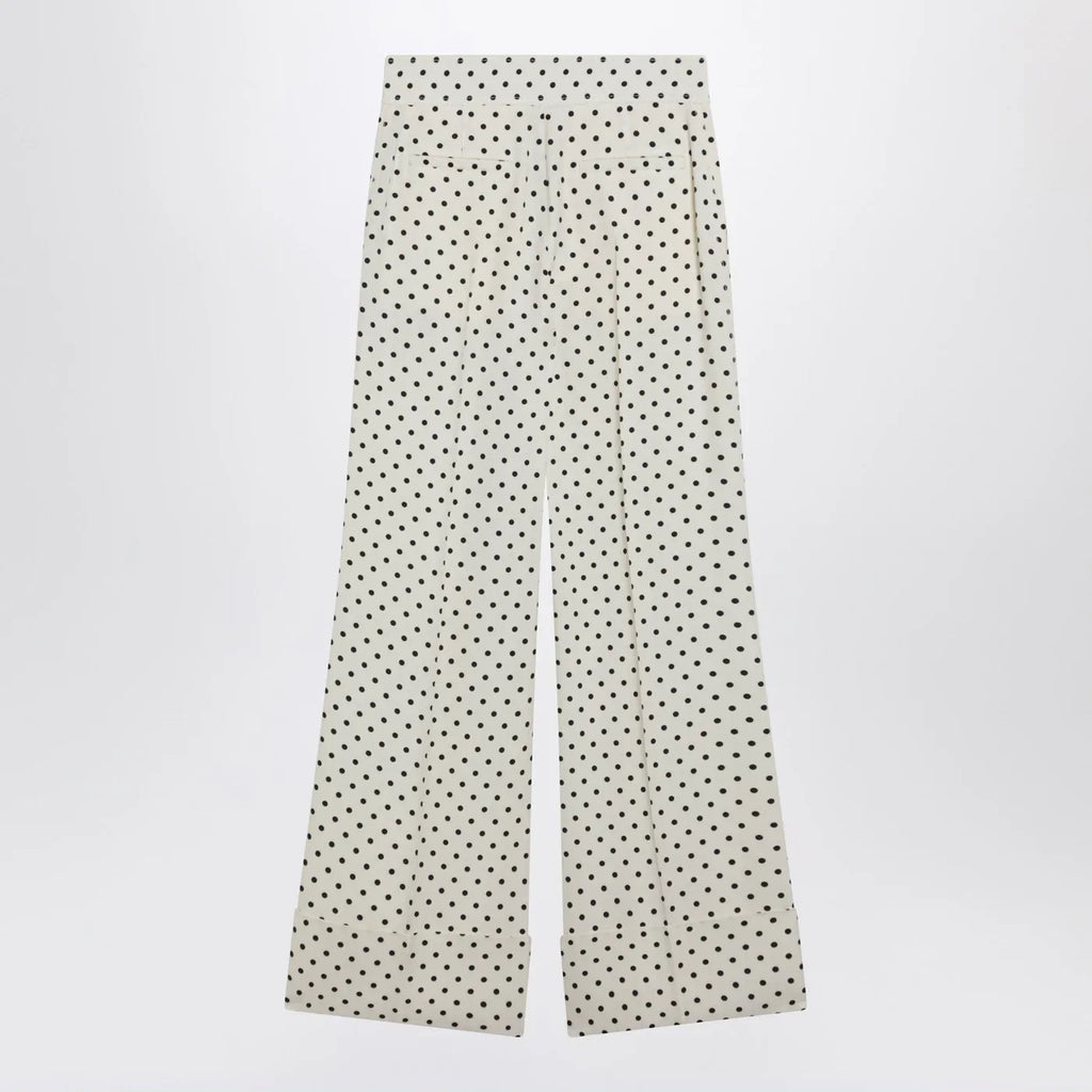 Valentino Ivory supergran trousers with Plusdepois print