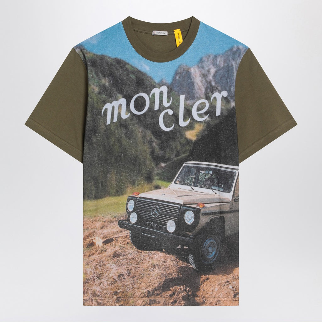 Moncler x Mercedes-Benz by Nigo Green printed cotton t-shirt