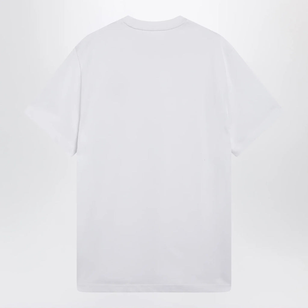 Moncler White cotton jersey T-shirt with logo patch