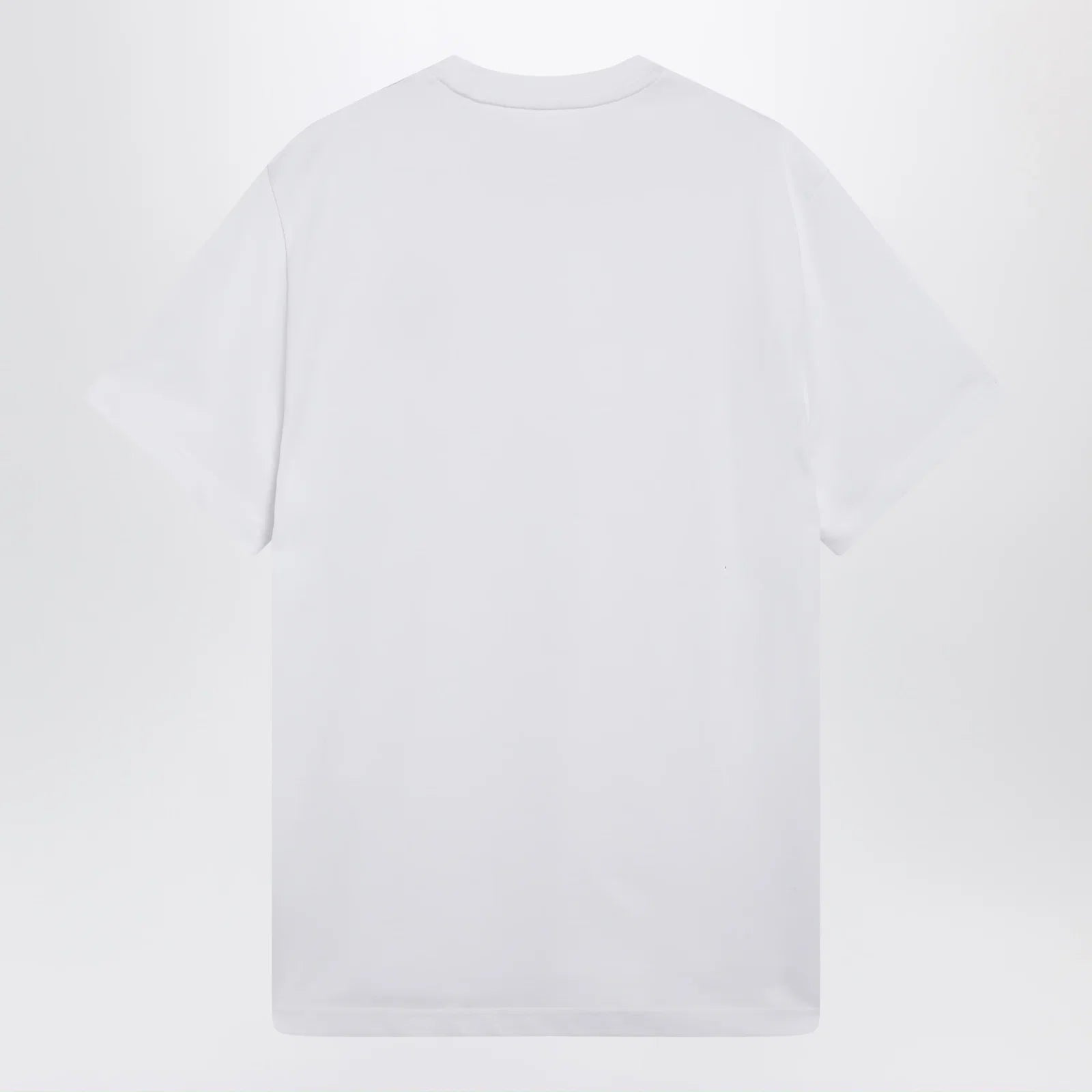 Moncler White cotton jersey T-shirt with logo patch