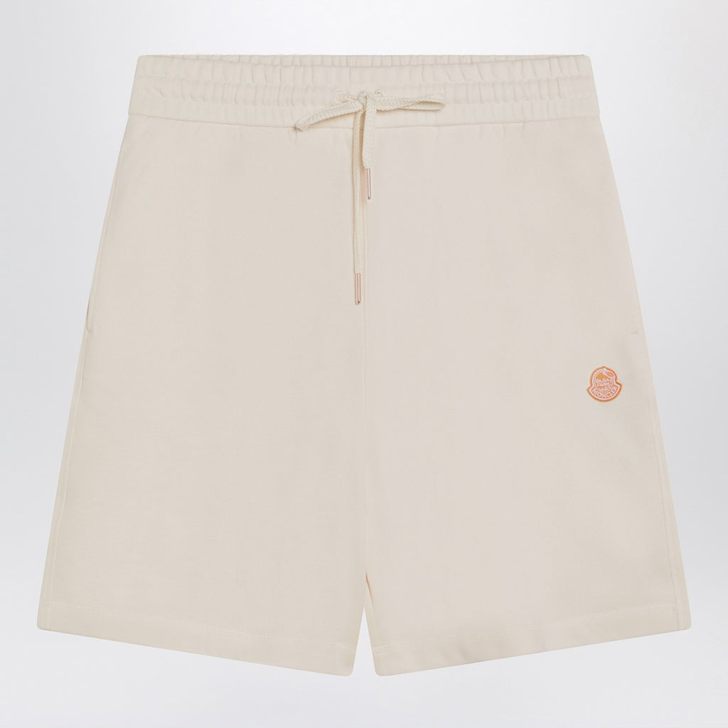 Moncler Genius Ivory white cotton shorts