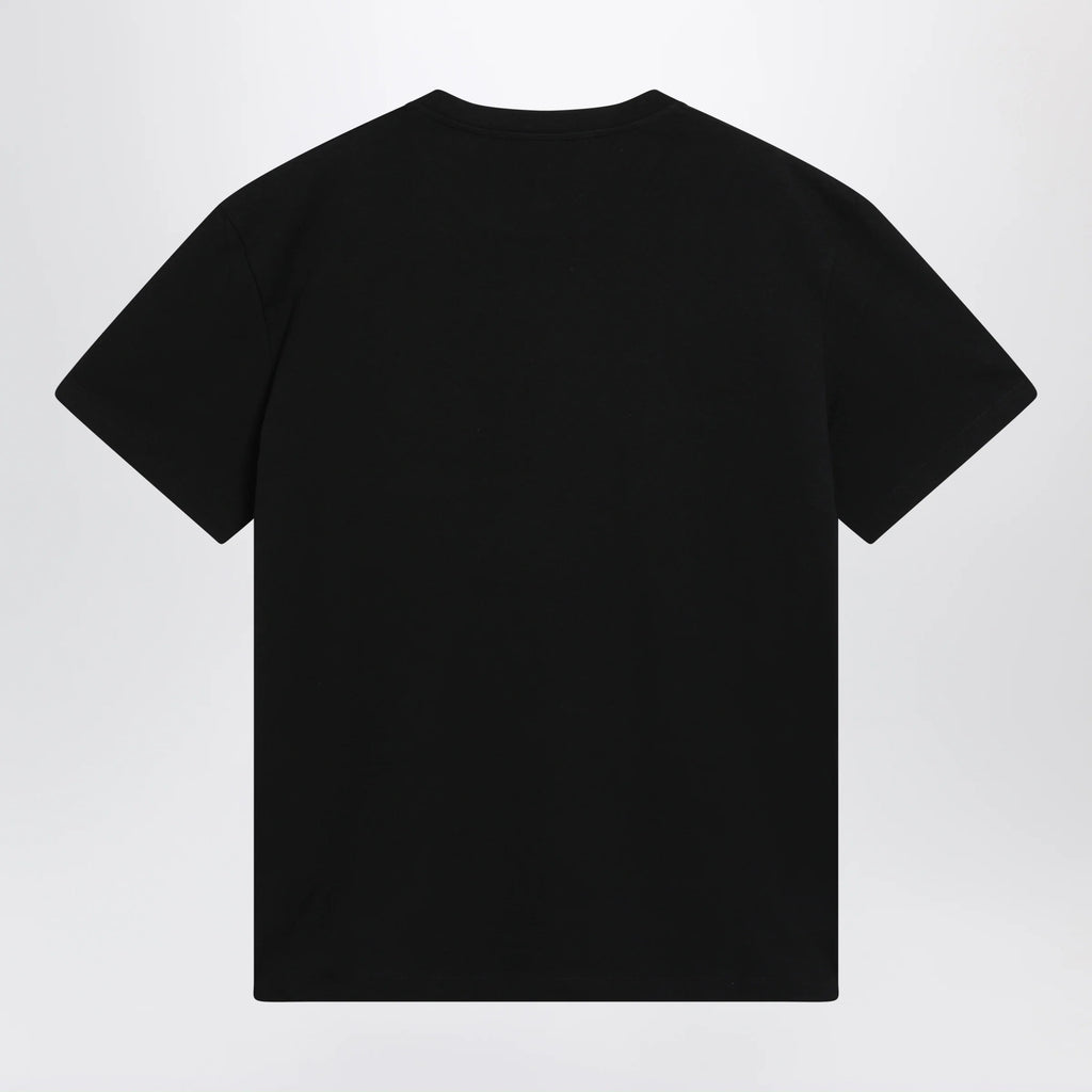 Valentino Black cotton T-shirt with VGold