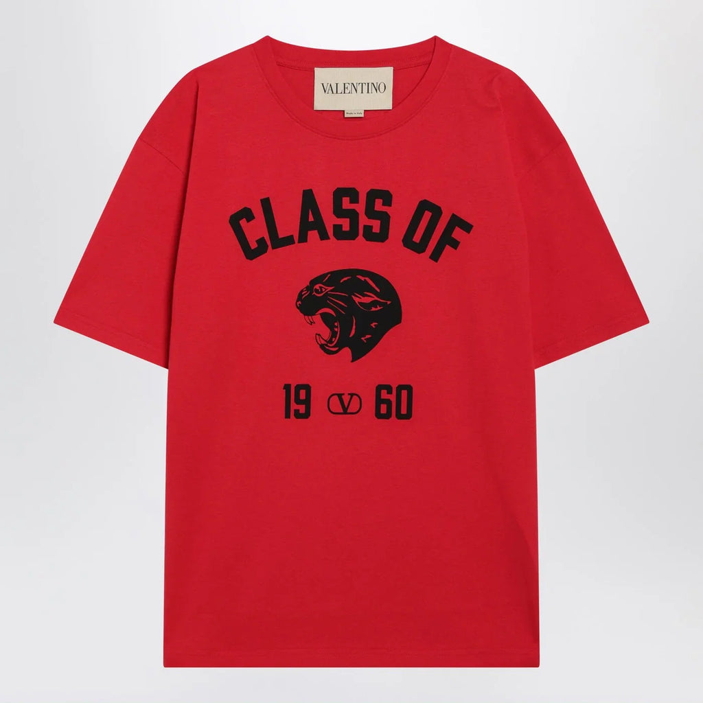 Valentino Red T-shirt with Panther print