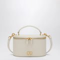 Valentino Garavani Vlogo Signature Mini Vanity Bag in ivory grained calfskin