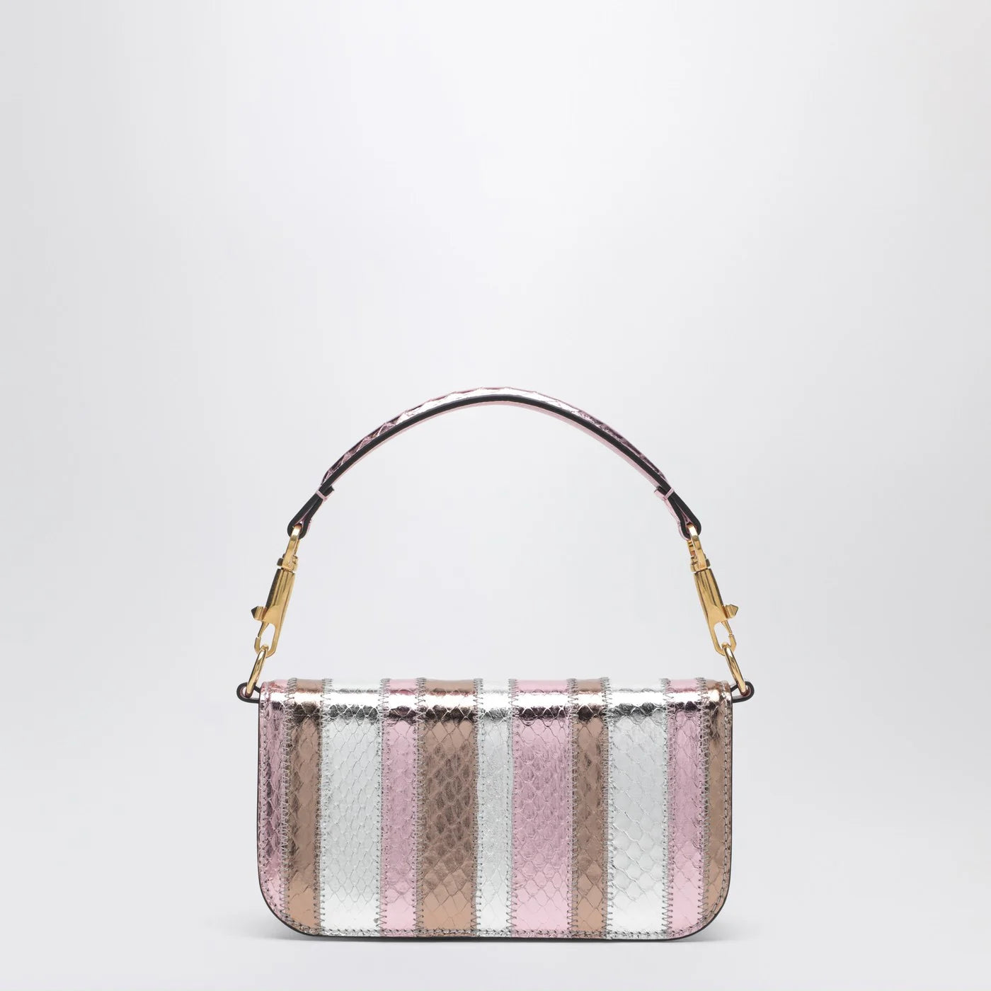 Valentino Garavani Small Locò shoulder bag in multicolour laminated elaphe leather