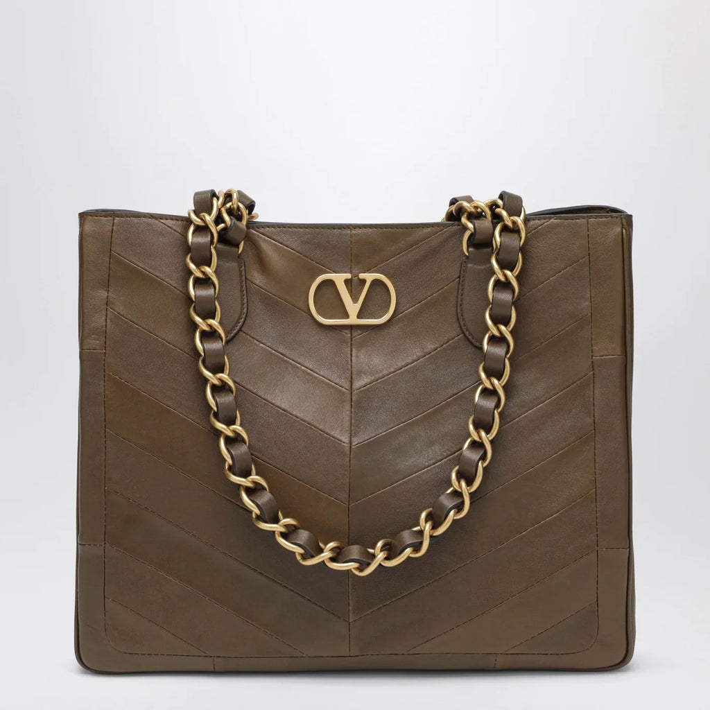 Valentino Garavani Laseine shopping bag in tundra green