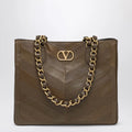 Valentino Garavani Laseine shopping bag in tundra green