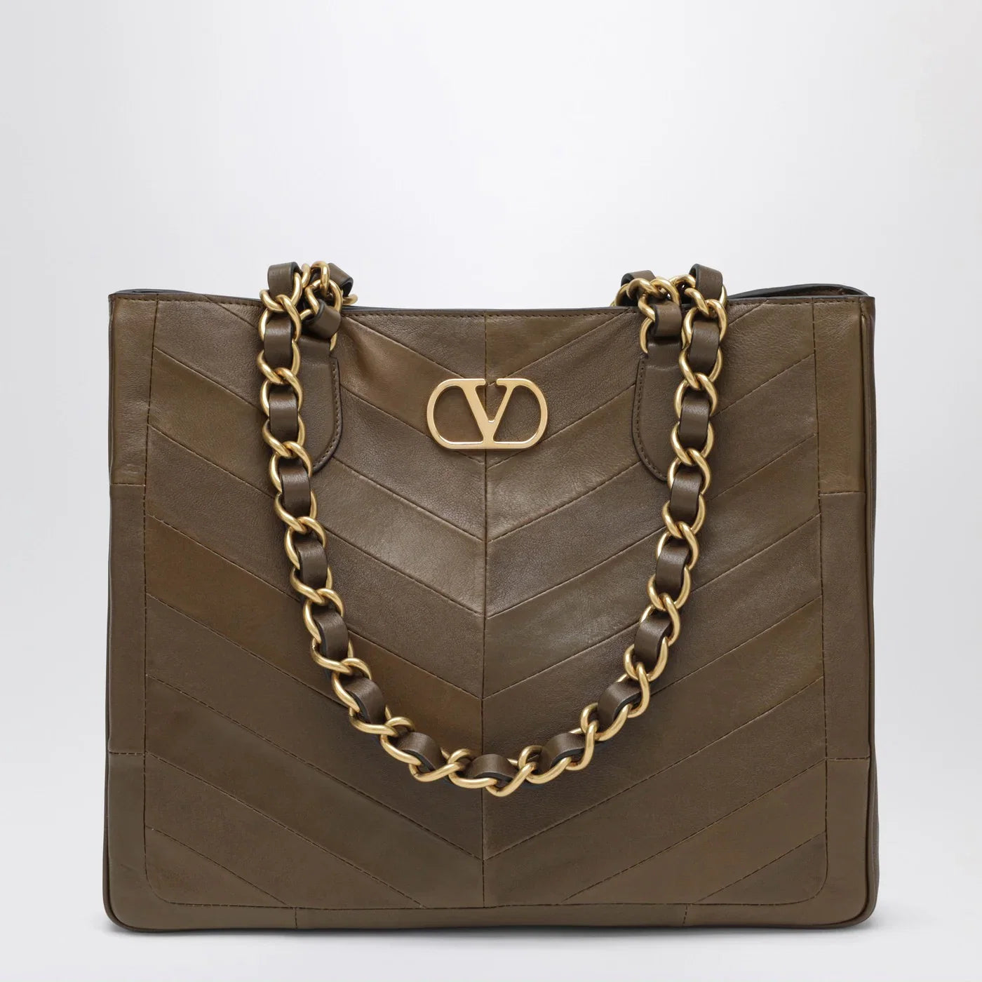 Valentino Garavani Laseine shopping bag in tundra green
